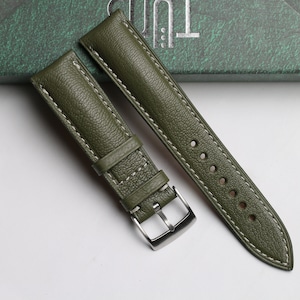 Alran light green padded Leather watch strap  24mm,22mm,21mm,20mm,19mm,18mm,16mm-ALRAN-GREEN-F-K-M-N-