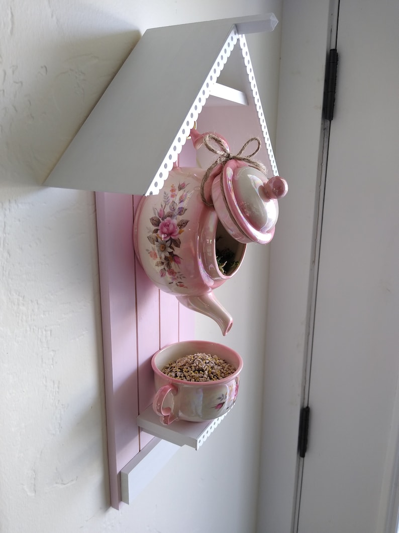 Handcrafted Teapot Bird Feeder Bird House Etsy