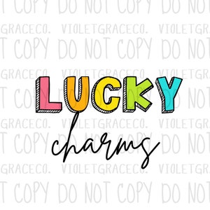 Rainbow Lucky Charms PNG, Lucky Charms DTF, Sublimation