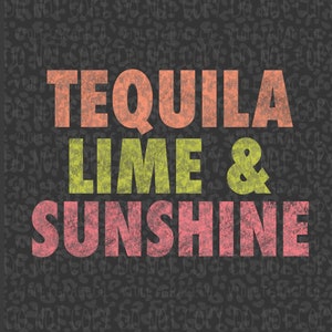 Tequila Limette und Sonnenschein PNG, Sommer PNG, DTF-Download, sofortiger Download