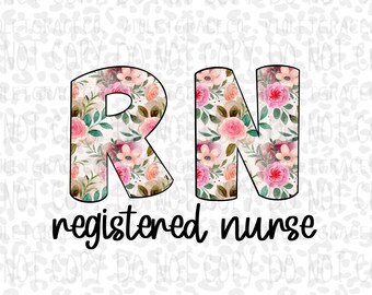RN Nurse png, registered nurse design, nurse dtf design, instant download, dtg nurse