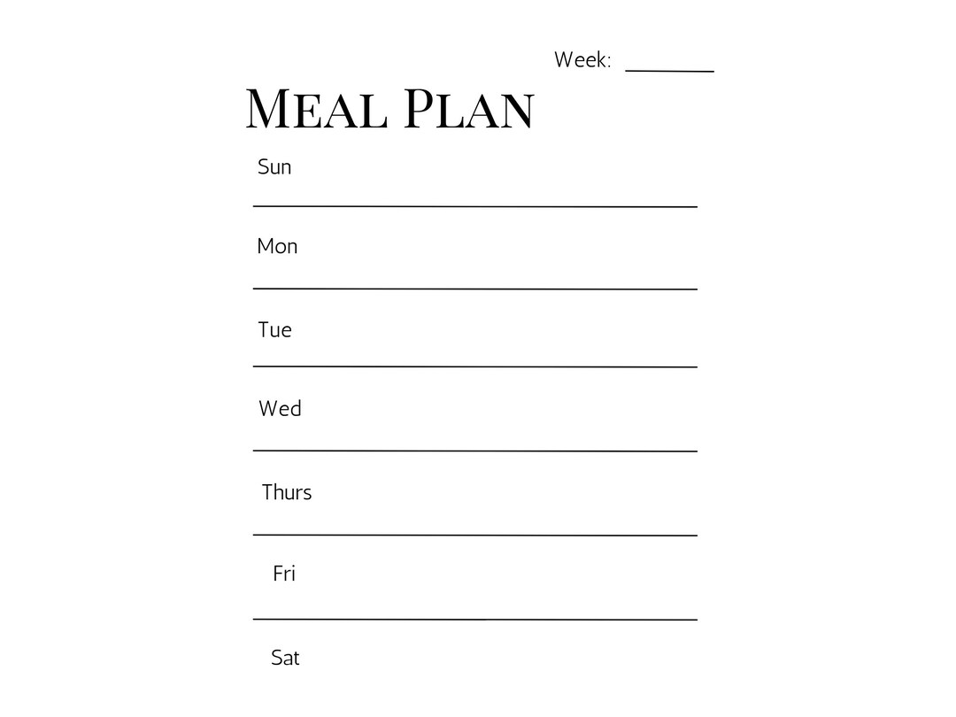 Printable Menu Planner, Meal Prep Planner, Weekly Menu Planner, PDF