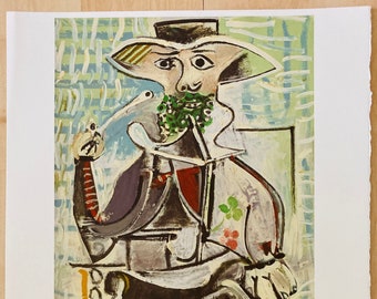 Pablo Picasso (After) "Homme a la Pipe" Limited Edition (28/250) Signed in the print Off Set Lithograph