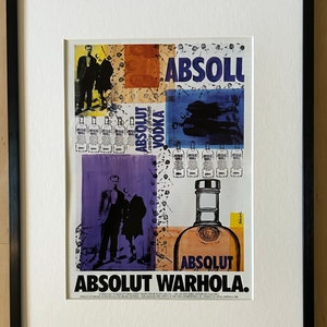 Framed Original 1990 Absolut Warhola vintage print Magazine Advertisement