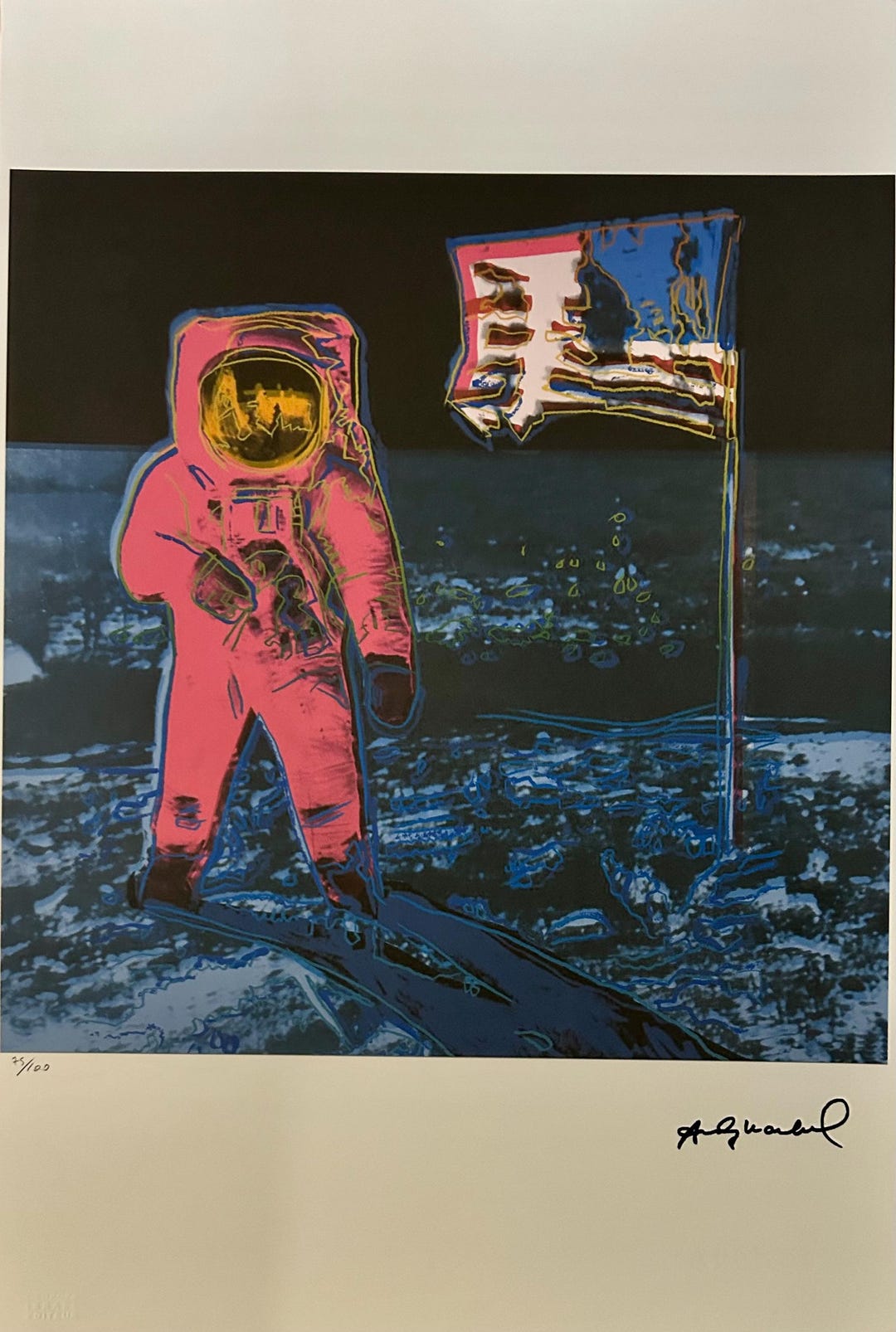 Andy Warhol 'man on the Moon Red Astronaut' Lithograph Print: Signed ...