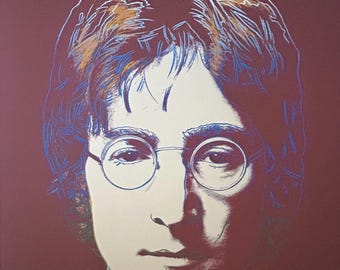 Andy Warhol + 1984 Signed JOHN LENNON Print Matted to 11X14 + Buy