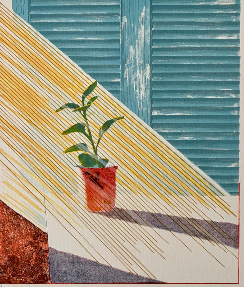 David Hockney Sun Print, The Weather Series, Limited Edition Lithograph image 2