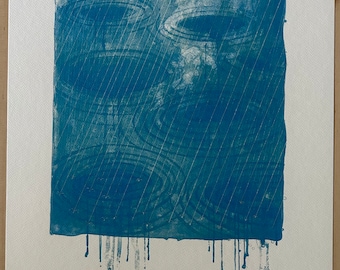 David Hockney (After) &quot;Rain, from The Weather Series&quot; Limited Edition Off Set Lithograph