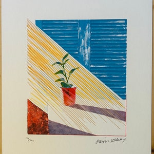 David Hockney (After) &quot;Sun, from The Weather Series&quot; Limited Edition (183/200) Signed in the print Off Set Lithograph