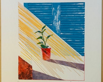David Hockney (After) &quot;Sun, from The Weather Series&quot; Limited Edition (183/200) Signed in the print Off Set Lithograph