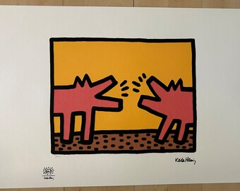 Keith Haring (after) "Barking Dogs" Limited Edition (81/150) Signed in the Print Off Set Lithograph