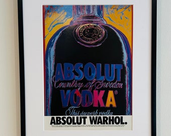 Framed Original 1986 Absolut Warhol vintage print Advertisement