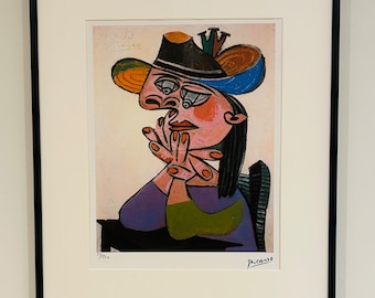 Framed Pablo Picasso (after) "Buste de Femme Assise" Limited Edition Off Set Lithograph