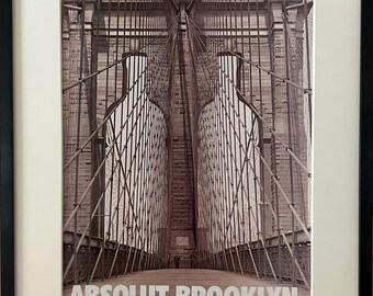 "Gerahmte 1994 ""Absolut Brooklyn"" Original vintage Werbung."