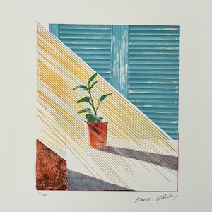 David Hockney Sun Print, The Weather Series, Limited Edition Lithograph image 1