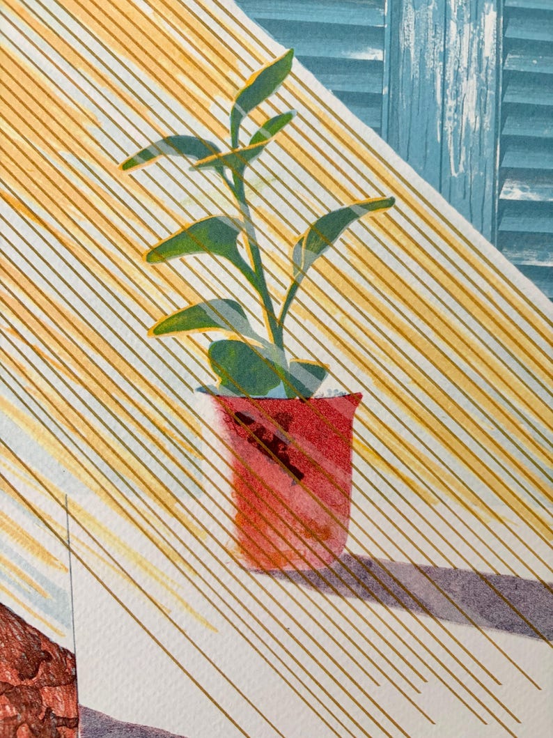 David Hockney Sun Print, The Weather Series, Limited Edition Lithograph image 4