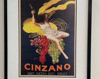 Framed Vintage Cinzano Print Ad from 1920s