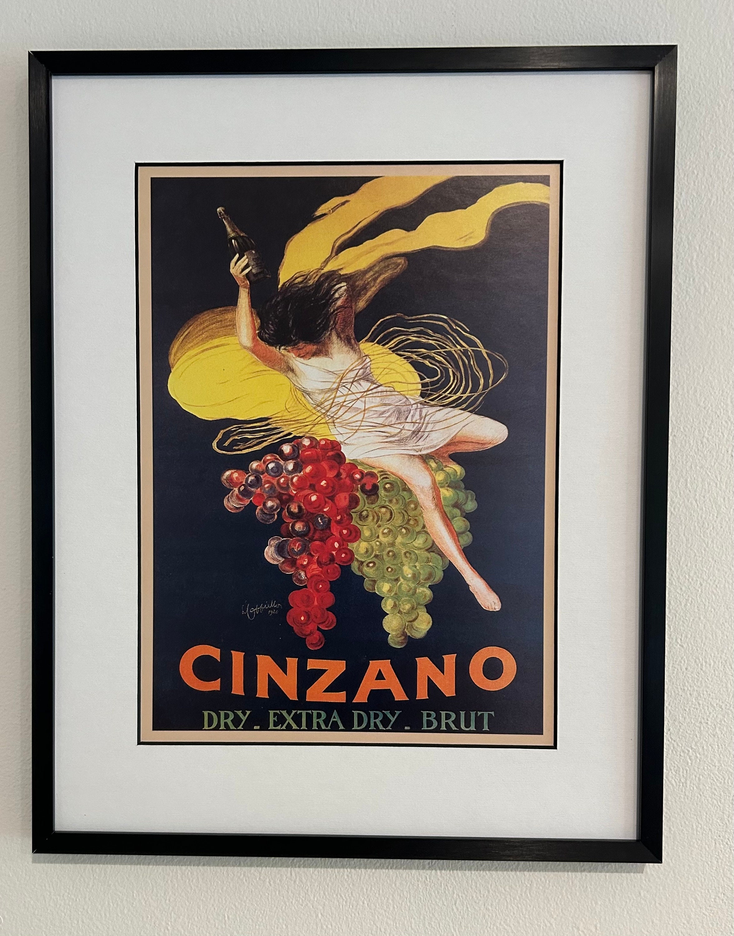 メゾチント　vintage Art Framed Vintage Cinzano Print Ad From 1920s - Etsy