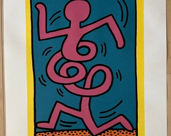 Keith Haring (After) Untitled "Montreaux Figure" Limited Edition (12/150) Signed in the Print Off set Lithograph