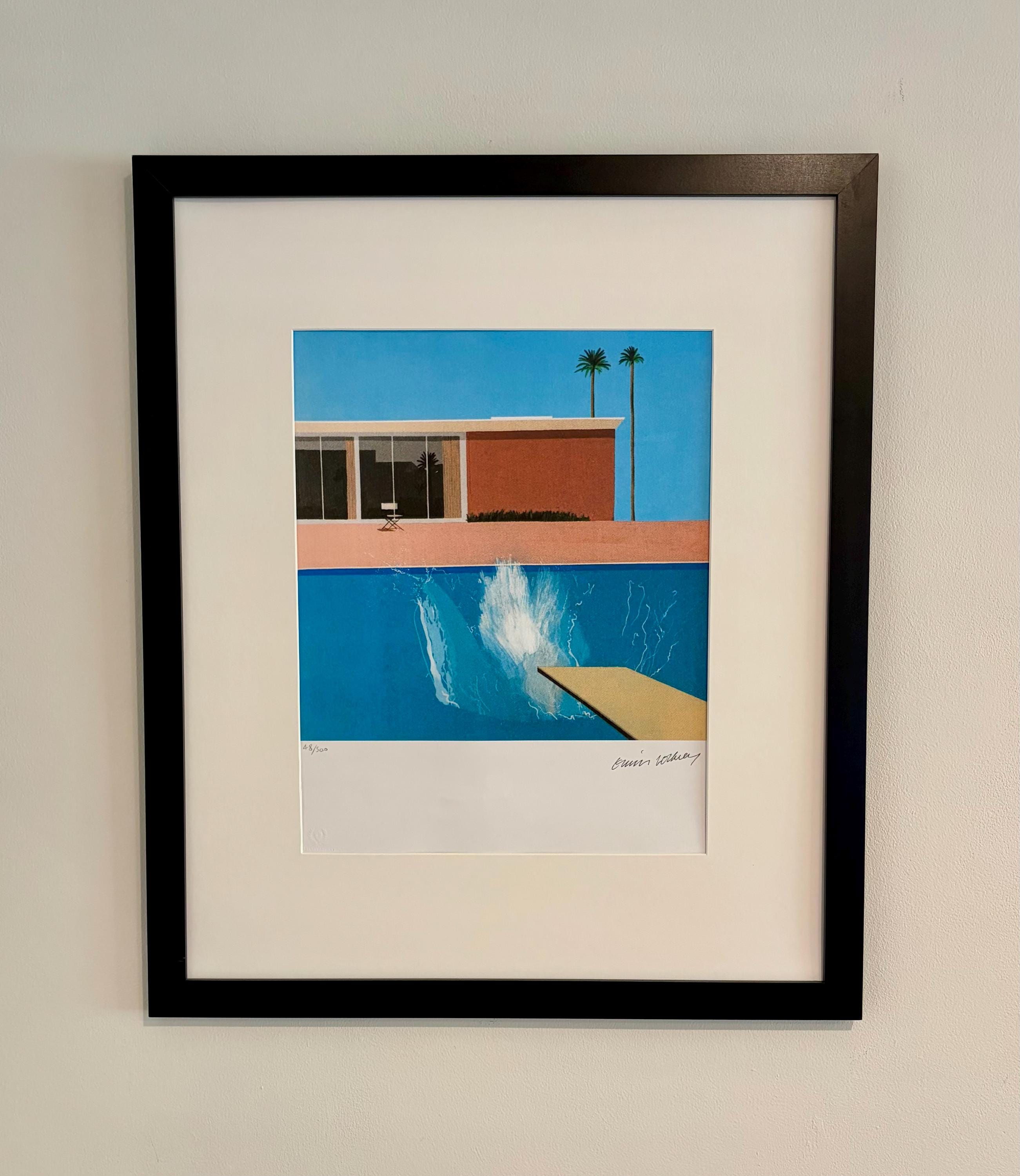 額装されたデイヴィッド・ホックニー「A Bigger Splash」限定版（48