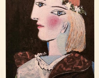 Pablo Picasso "Portrait of Marie-Therese Walter with Garland" Limited Edition  Off set Lithograph