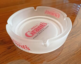 Whisky Grants heavy glass ashtray 20cm diameter