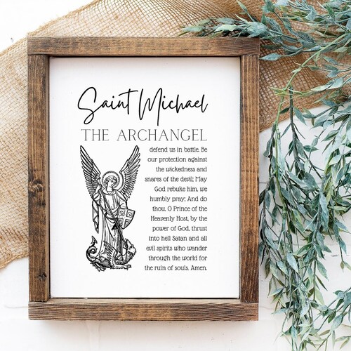 Prayer to St Michael the Archangel Christian Prayer Print | Etsy