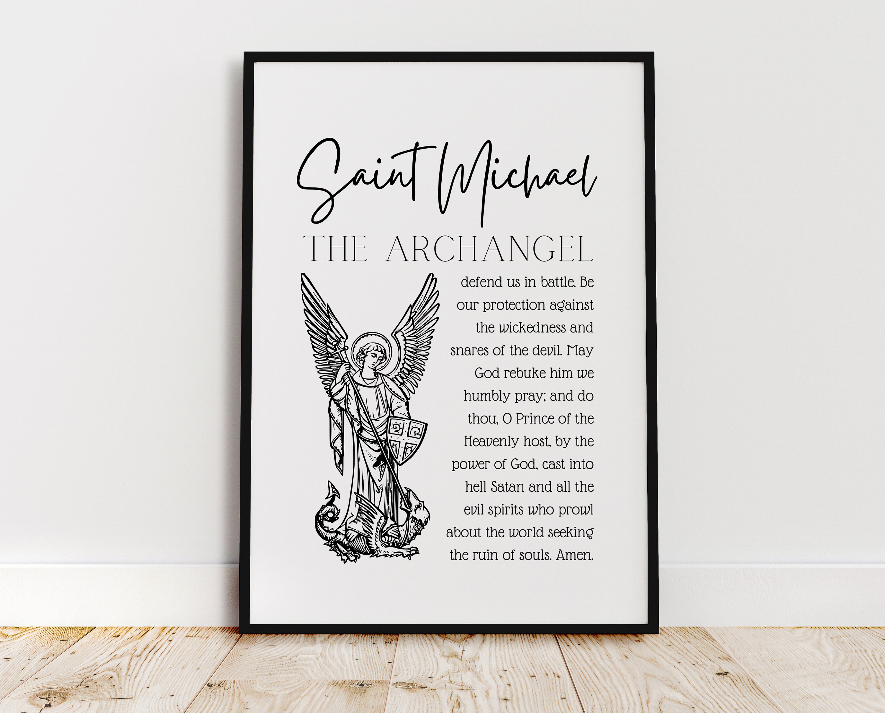 Printable St. Michael the Archangel Prayer Wall Art Digital Print Saint ...