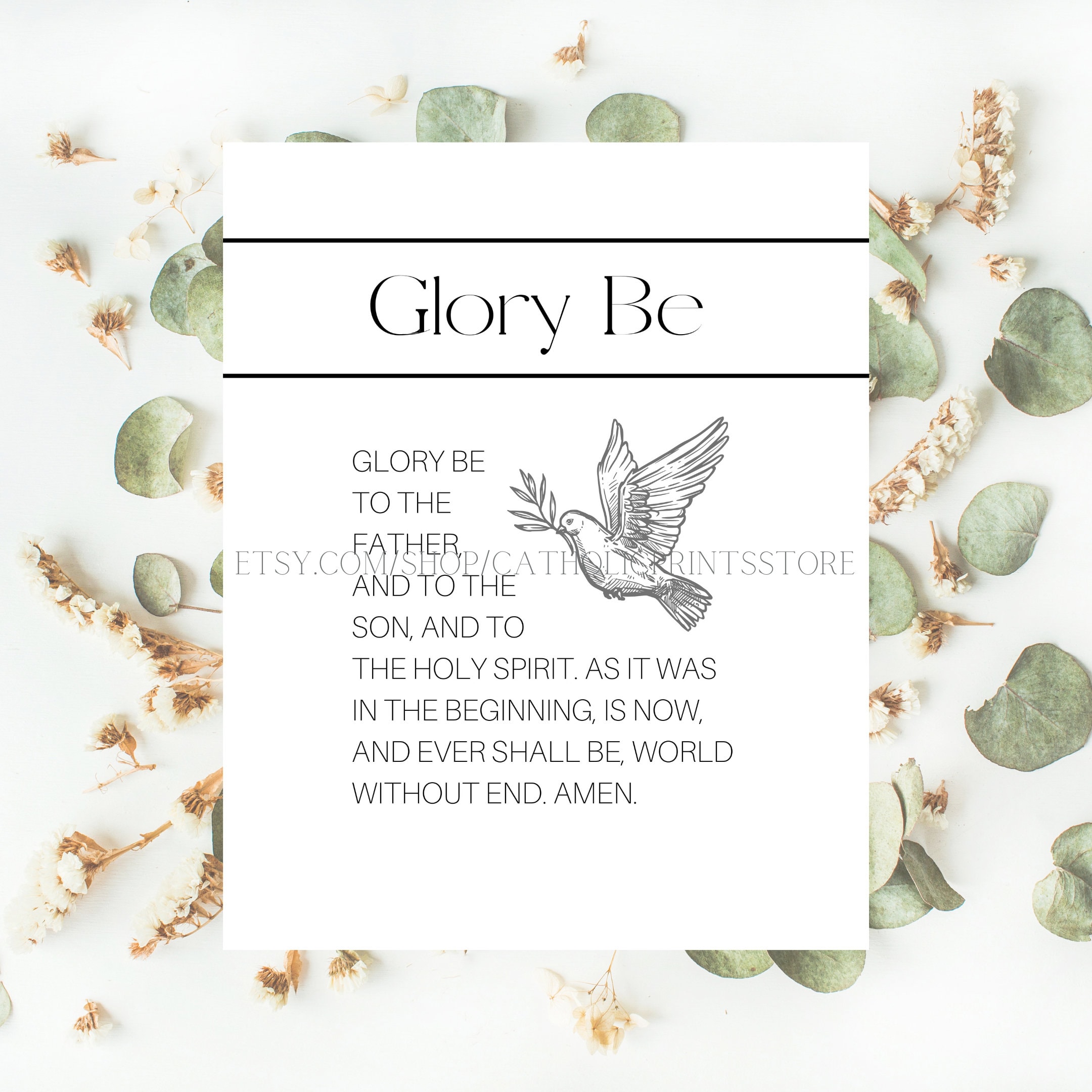 Printable Glory Be to the Father Prayer Digital Print Catholic | Etsy