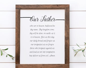 Printable Catholic Our Father / The Lord’s Prayer Digital Print Wall Decor
