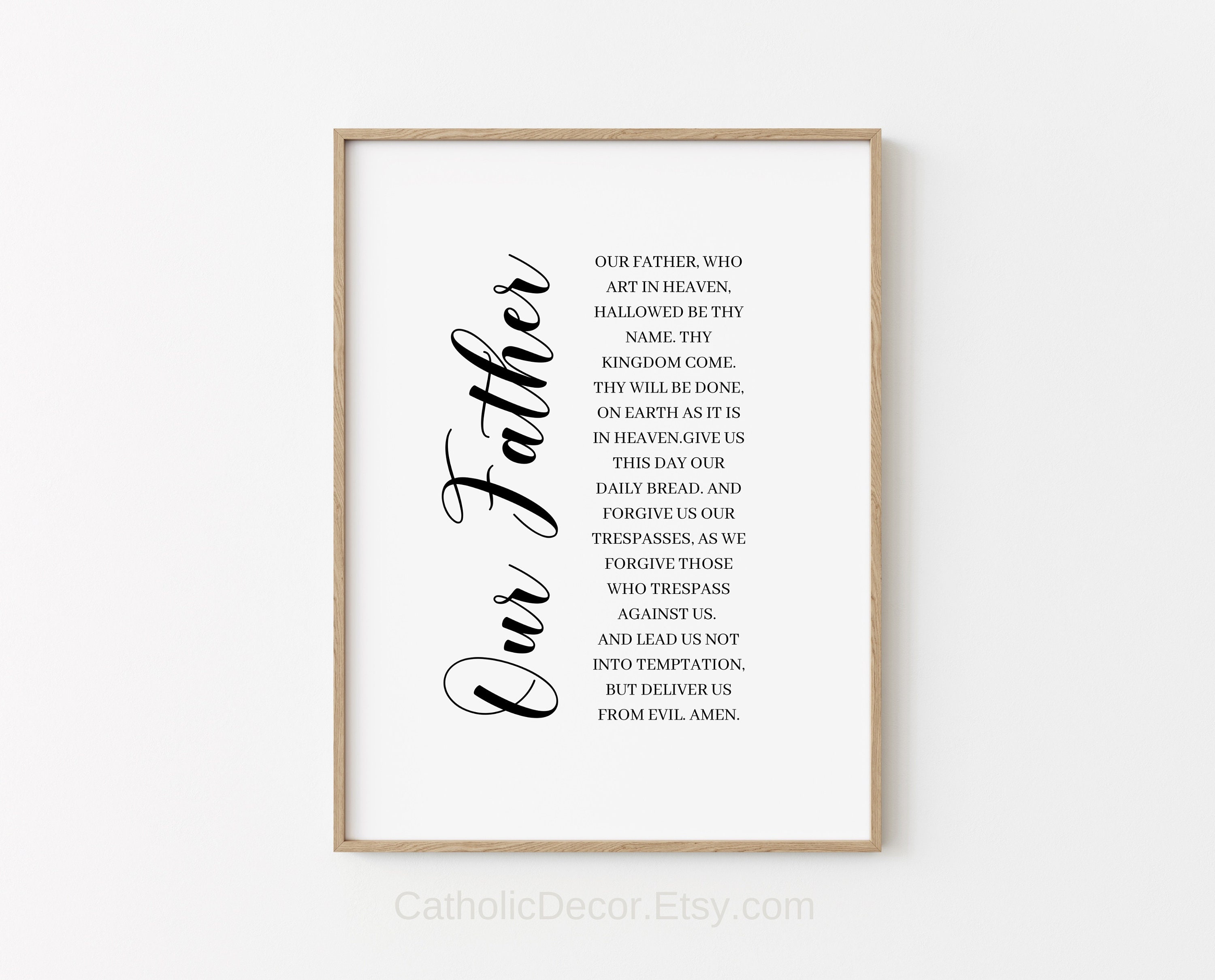 Printable Set Our Father and Hail Mary Prayers Digital Print Catholic ...