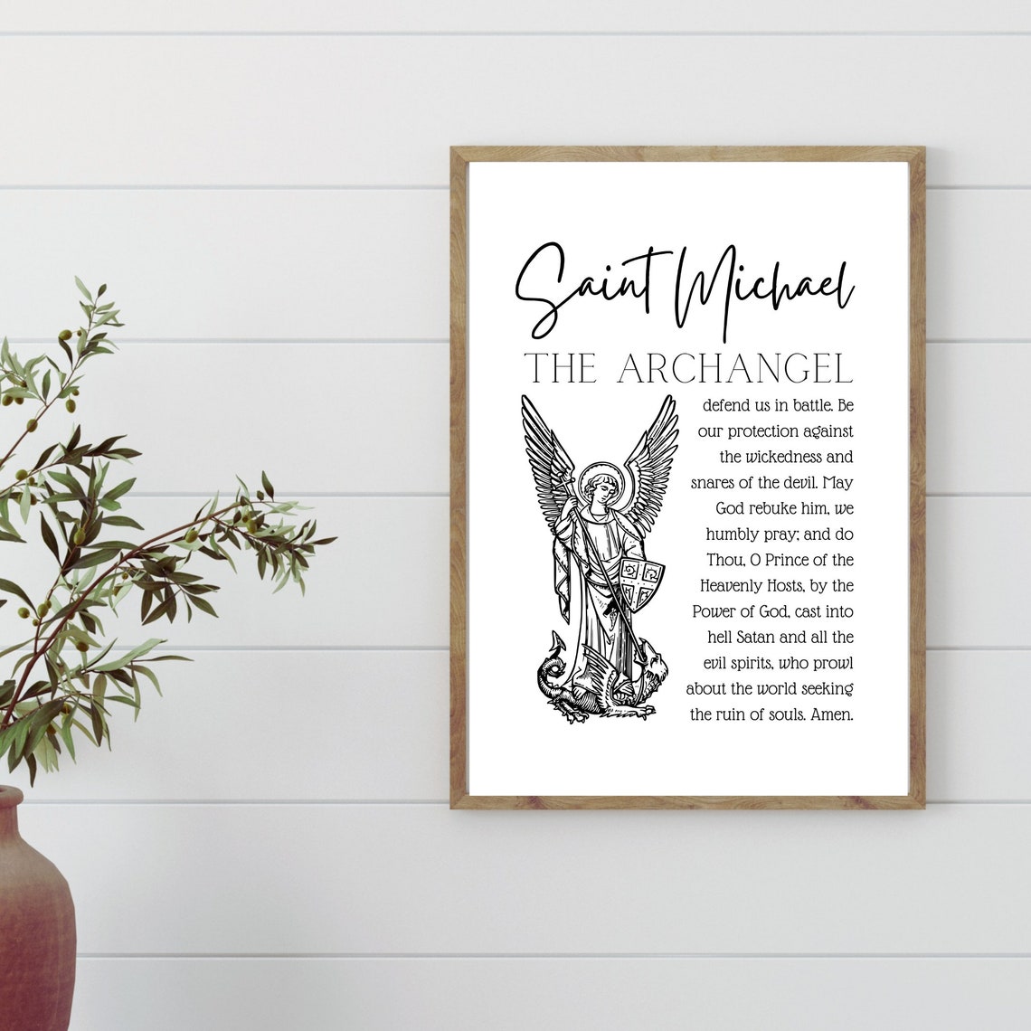 Printable St. Michael the Archangel Prayer Wall Art Digital | Etsy