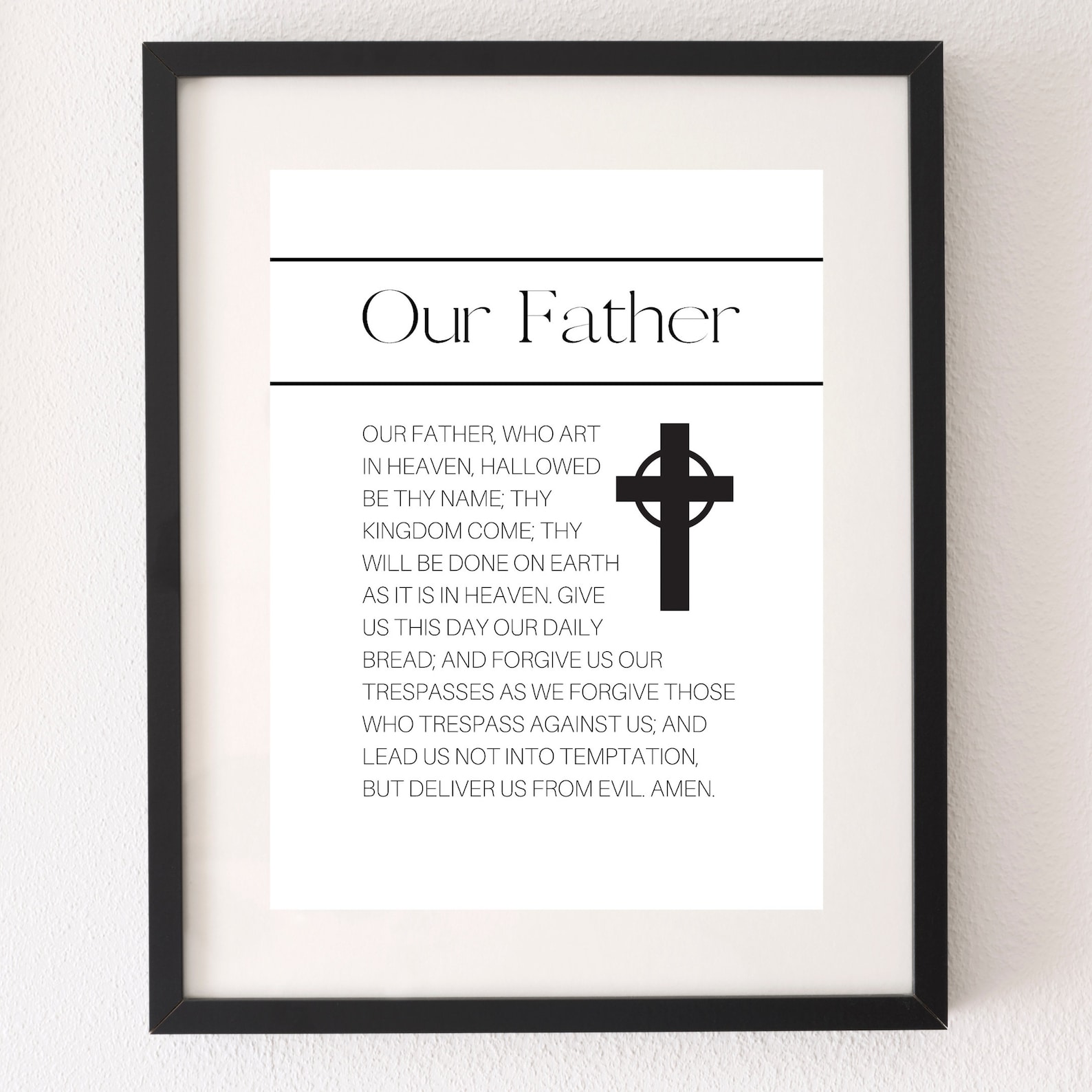 Printable Our Father Prayer Catholic Home Decor Wall Art Etsy