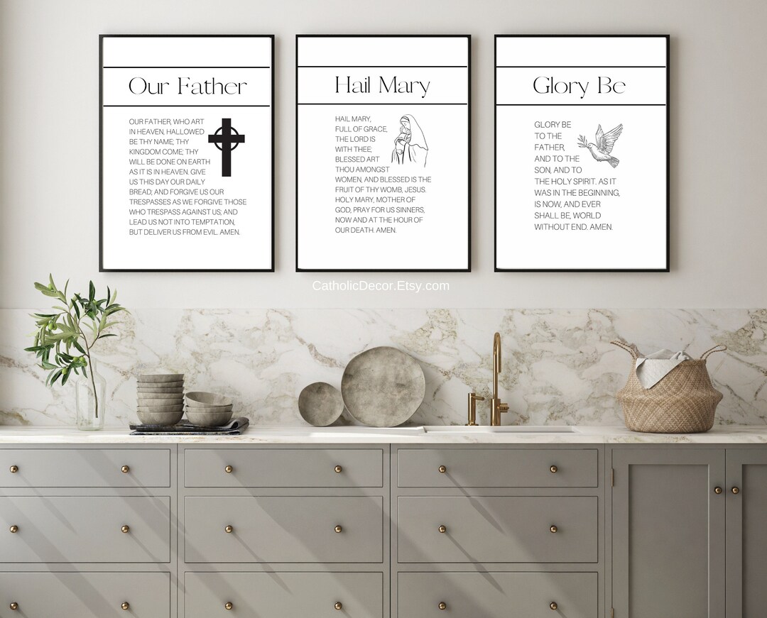 Printable Set Our Father Hail Mary Glory Be Digital Prints Catholic ...