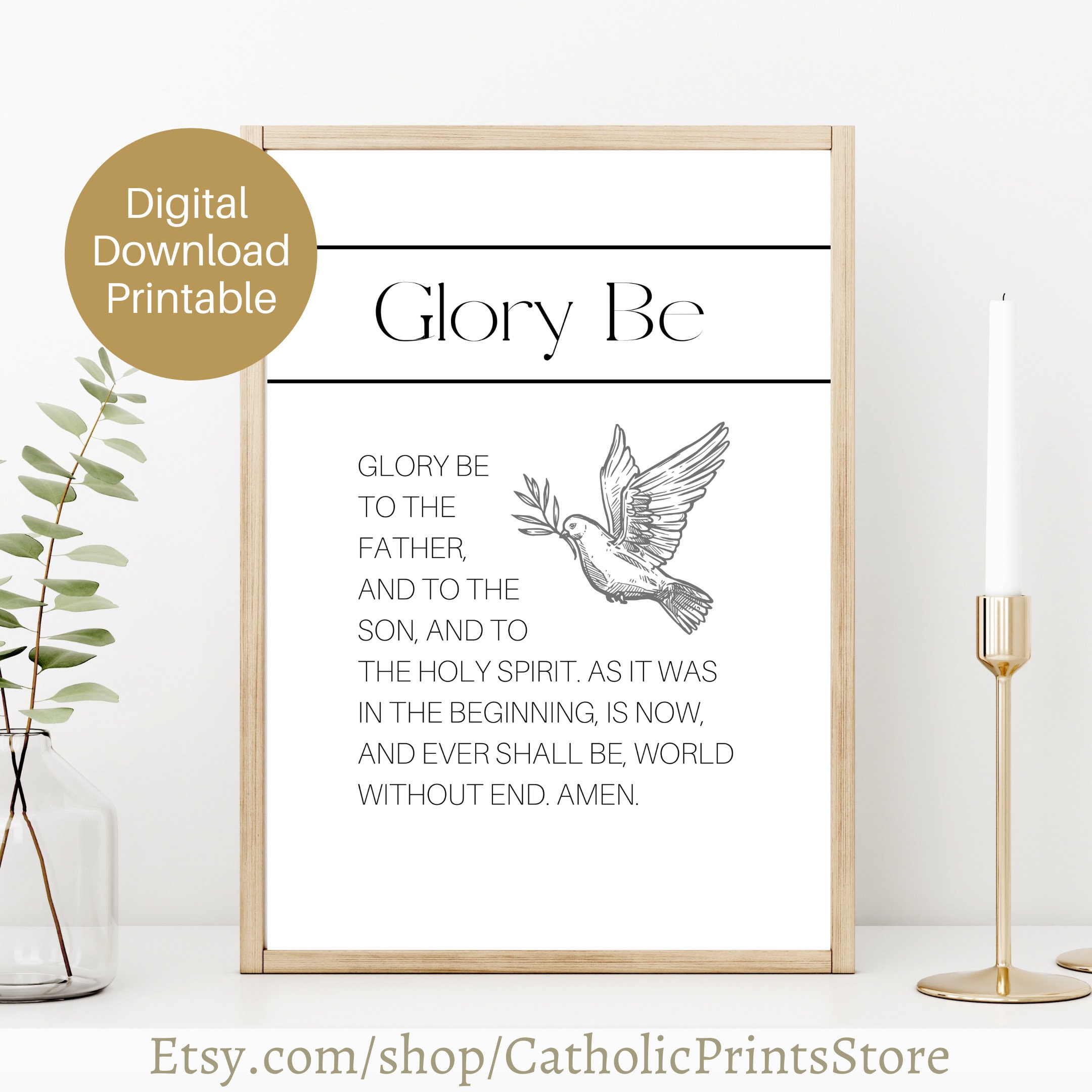 Printable Glory Be to the Father Prayer Digital Print Catholic | Etsy