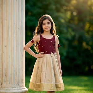 party wear dress in kerala Maternity/PARTY WEAR/Feeding Elbow sleeves-DARK WINE 1 Priya's Magic World