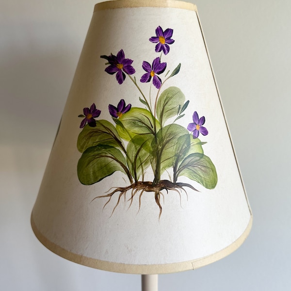 Vintage Hand Painted Lamp and Lampshade