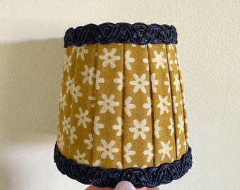 Tiny Pleated Lampshade | Block Print Fabric