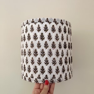 Pleated Drum Lampshade | Block Print Fabric