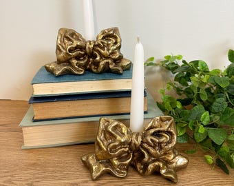PAIR of Bow Candlestick Holders