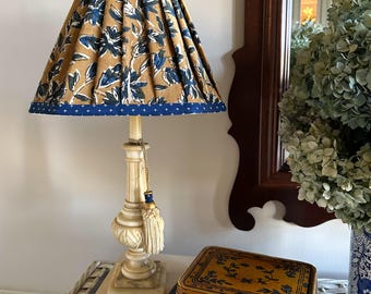 Antique Marble Lamp & Handmade Pleated Lampshade