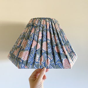 Pleated HEXAGON Lampshade |  Block Print Fabric