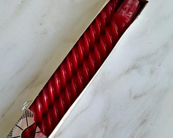 SET of TWO Antique Twist Christmas Candles