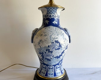 Antique Blue & White Chinoiserie Lamp