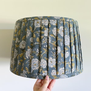 Pleated Drum Lampshade | Block Print Fabric