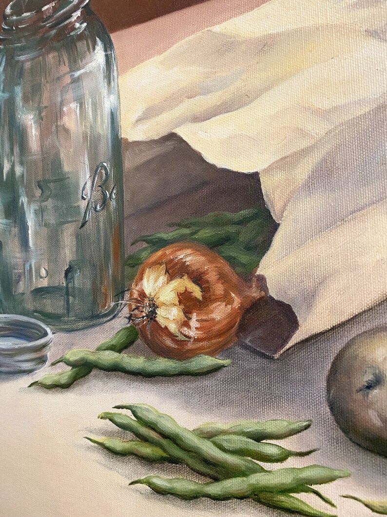 Vintage Acrylic Painting Wood Frame Etsy