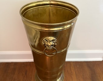 Brass Lions Head Umbrella Holder