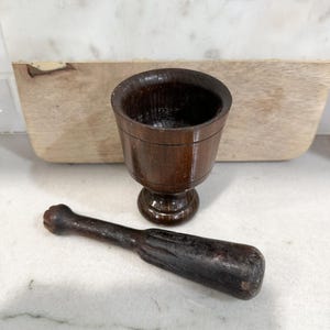 Antique Wooden Mortar & Pestle