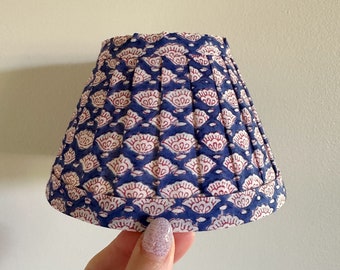 Tiny Pleated Lampshade | Block Print Fabric