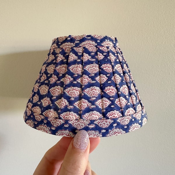 Tiny Pleated Lampshade | Block Print Fabric